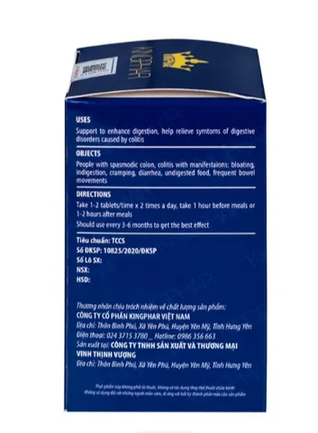 Viên uống hỗ trợ tăng cường tiêu hóa cho người viêm đại tràng Tràng Bát Vị-Codanbe Kingphar (60 viên)