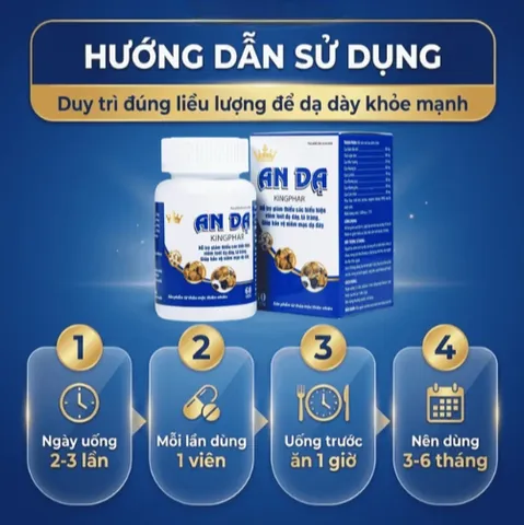 Viên uống hỗ trợ giảm axit dịch vị, giảm viêm loét dạ dày, tá tràng An Dạ Kingphar (60 viên)