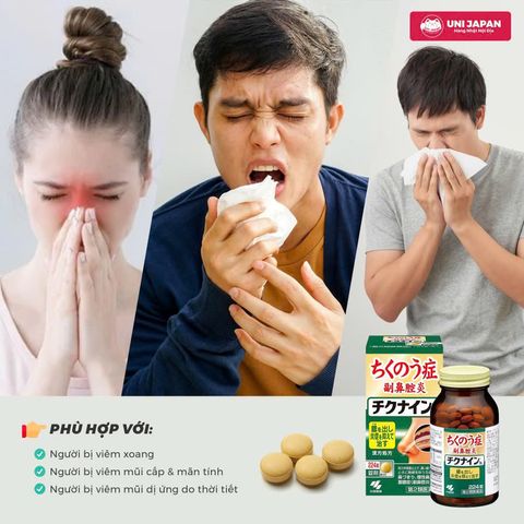 Viên Uống Giảm Viêm Xoang Kobayashi Chikunain Nhật Bản 224 Viên - Hỗ Trợ Thông Mũi, Giảm Nghẹt Mũi
