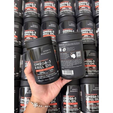 Sports Research Double Strength Omega-𝟑 Krill Oil 90 viên 778667