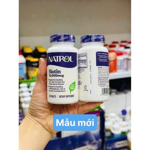 Viên uống Natrol Biotin 10,000 mcg (hộp 100 viên) 778671