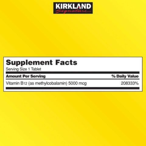 VIÊN UỐNG BỔ SUNG B12 KIRKLAND 5000MCG 300 VIÊN CỦA MỸ 778677