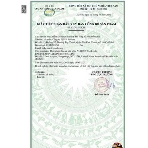 NUBEST TALL NEW LOOK CỦA MỸ - VIÊN TĂNG CHIỀU CAO VƯỢT TRỘI CHO TRẺ EM 778674