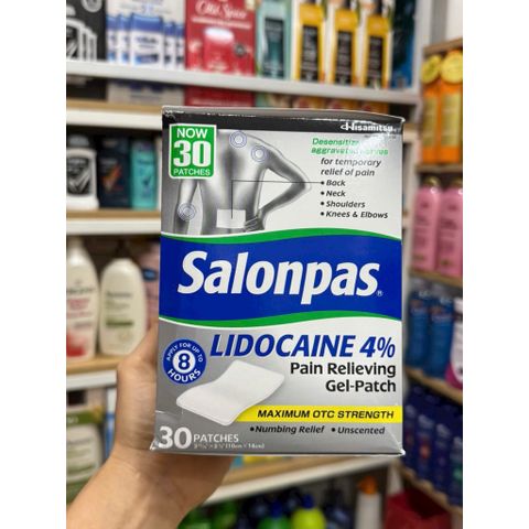 miếng dáng Salonpas Lidocaine 4% 30 Miếng Hàng Mỹ 778689