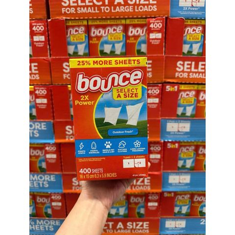 GIẤY THƠM BOUNCE OUTDOOR FRESH (HỘP 400 TỜ) – Sức Mạnh Gấp Đôi, Hương Thơm Tươi Mát! 778706