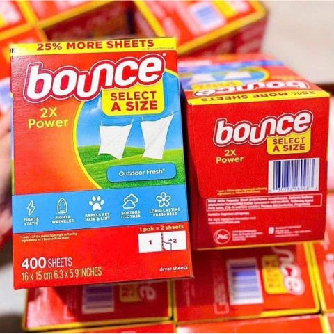 GIẤY THƠM BOUNCE OUTDOOR FRESH (HỘP 400 TỜ) – Sức Mạnh Gấp Đôi, Hương Thơm Tươi Mát! 778706