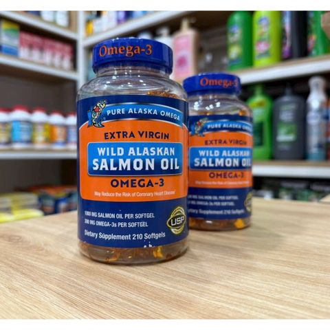 Salmon Oil Omega 𝟑 - Dầu Cá Hồi Alaska cực tốt cho Sức khoẻ 𝟐𝟏𝟎 Viên Của Mỹ. 778738