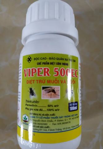 Chế phẩm trừ côn trùng muỗi và ruồi VIPER 500EC - CHAI 100ML(có sẵn hàng)