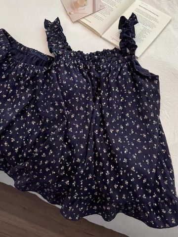 Bộ Đồ Ngủ Nữ Mùa Hè, Có Miếng Lót Ngực và Họa Tiết Hoa Sling Thoải Mái