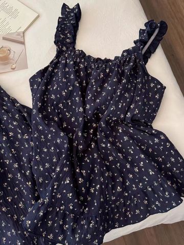 Bộ Đồ Ngủ Nữ Mùa Hè, Có Miếng Lót Ngực và Họa Tiết Hoa Sling Thoải Mái