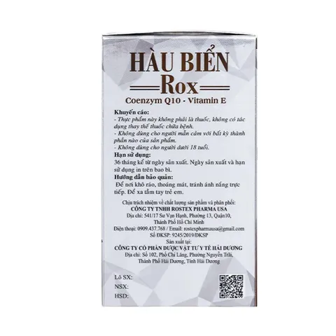 HÀU BIỂN ROX Bạc – Hộp 30 Viên Nang Cứng
