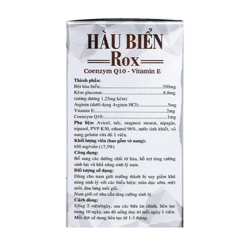 HÀU BIỂN ROX Bạc – Hộp 30 Viên Nang Cứng