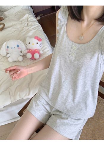 Bộ đồ ngủ, bộ đồ mặc nhà dành cho nữ có miếng đệm ngực mát mẻ