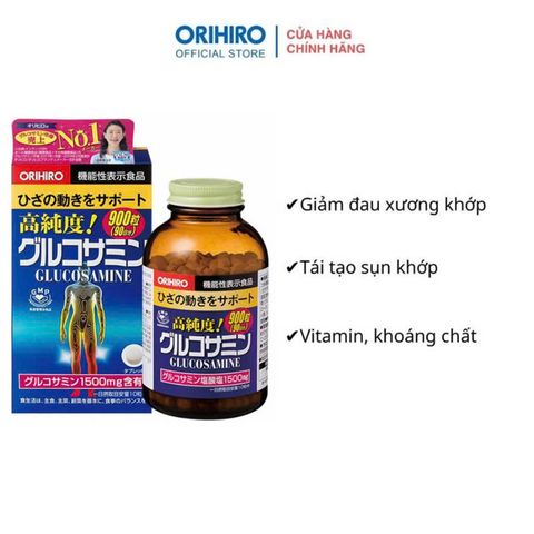 Viên Uống Glucosamine Orihiro 1500mg Nhật Bản 950 Viên - Hỗ Trợ Xương Khớp, Giảm Đau Nhức Khớp, Bổ Sung Dịch Khớp, Tăng Cường Vận Động