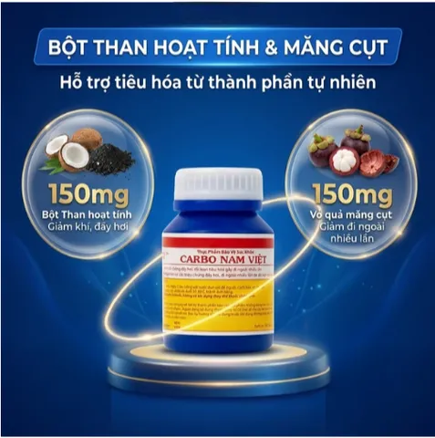 Viên hỗ trợ giảm rối loạn tiêu hoá gây đi ngoài nhiều lần Carbo Nam Việt (100 viên)