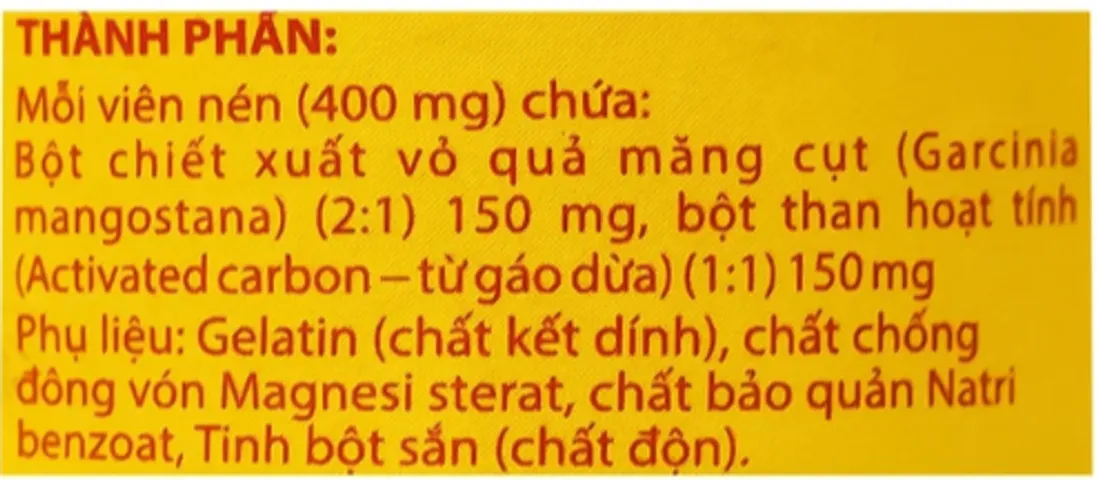 Viên hỗ trợ giảm rối loạn tiêu hoá gây đi ngoài nhiều lần Carbo Nam Việt (100 viên)