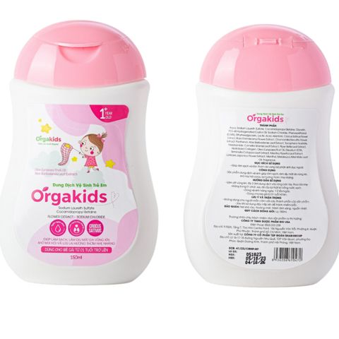 Dung dịch vệ sinh trẻ em Orgakids dịu nhẹ, ann toànn cho làn da bé - Chai 150ml