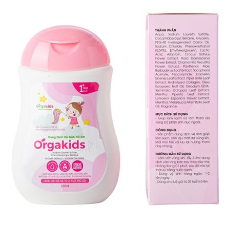 Dung dịch vệ sinh trẻ em Orgakids dịu nhẹ, ann toànn cho làn da bé - Chai 150ml