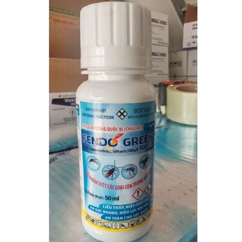 FENDOGREEN 100SC(BỈ)50ml Thuốc Sinh Học Diệt Côn Trùng Tiên Tiến Muỗi, Gián, Kiến và Ruồi Không Mùi Bộ Y Tế Khuyên Dùng