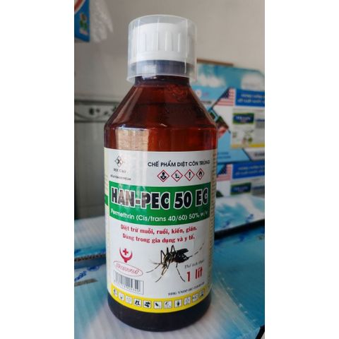 Diệt Côn Trùng HANPEC 50EC 1Lít Diệt trừ hiệu quả côn trùng gây hại muỗi ( sốt rét, sốt xuất huyết), ruồi, kiến, gián.