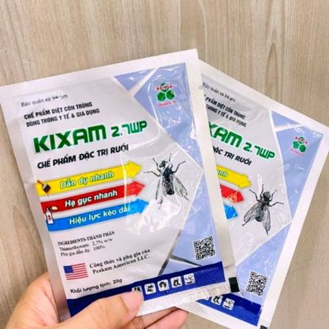 Thuốc diệt ruồi KIXAM 2.7WP gói 20g sản phẩm diệt ruồi mạnh nhất thế hệ mới với phụ gia nhập khẩu Hoa Kỳ, hiệu quả mạnh