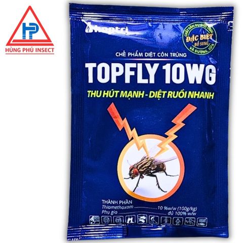 DIỆT RUỒI SINH HỌC HOPTRI TOPFLY10WG 20gam- Thế Hệ Mới, Hạ Gục Ruồi Ngay Khi Tiếp Xúc, Ăn Phải,Đường Sữa Trong Thuốc Sẵn