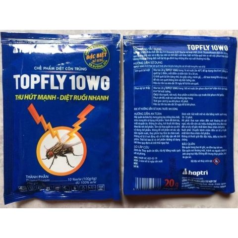DIỆT RUỒI SINH HỌC HOPTRI TOPFLY10WG 20gam- Thế Hệ Mới, Hạ Gục Ruồi Ngay Khi Tiếp Xúc, Ăn Phải,Đường Sữa Trong Thuốc Sẵn