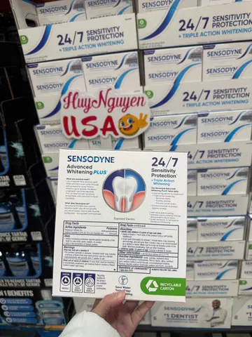 Set 4 tuýp ￼Kem Đánh Răng Sensodyne Extra Whitening dành cho răng ê buốt 184G