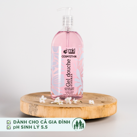 Sữa tắm dưỡng ẩm hương nhài của Pháp - MKL Green Nature Cosméthik Gel Douche Surgras Jasmin Bio du Maroc 1L