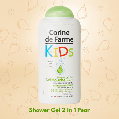 Gel tắm và gội cho bé hương lê (Pháp) - Corine de Farme Shower Gel 2 in 1 Pear 300ml