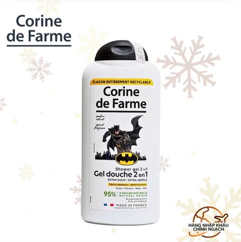 Gel tắm và gội cho bé hương mơ (Pháp) - Corine de Farme Shower Gel 2 in 1 Batman 300ml