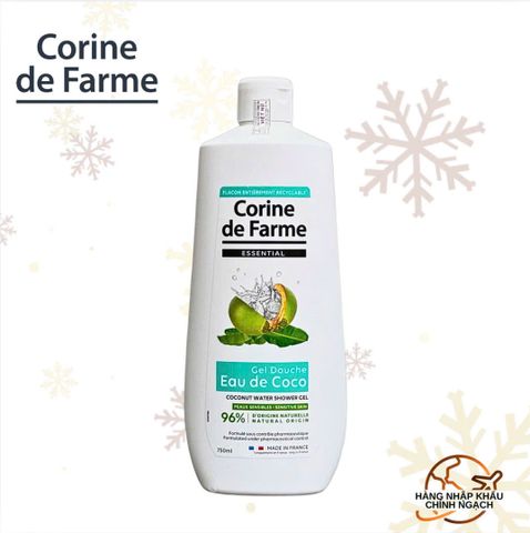 Gel tắm chứa nước dừa - Corine de Farme Essential Coconut Water Shower Gel 750ml