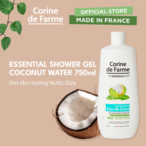 Gel tắm chứa nước dừa - Corine de Farme Essential Coconut Water Shower Gel 750ml