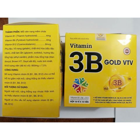 VITAMIN 3B Gold VTV Tổng Hợp 100viên nang mềm