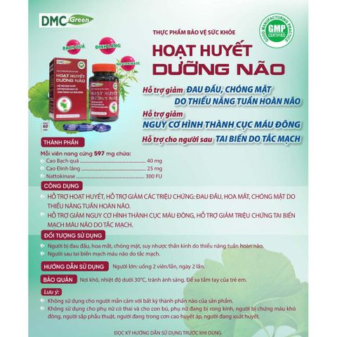 TPBVSK Viên Hoạt Huyết Dưỡng Não Domesco Giúp Tăng Tuần Hoàn Não 60 Viên/ hộp