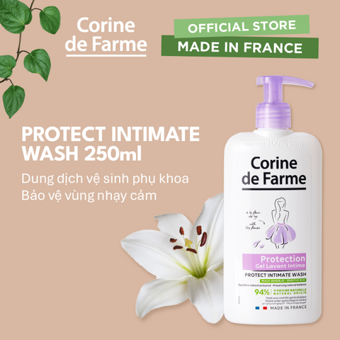 Dung dịch vệ sinh làm sạch, cân bằng hệ vi sinh tự nhiên - Corine de Farme Protection Intime Wash 250ml