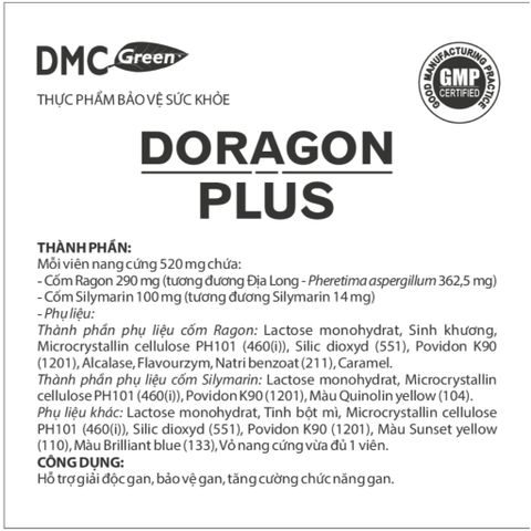 TPBVSK Doragon Plus Domesco Hỗ Trợ Giải Độc Gan, Giúp Tăng Cường Chức Năng Gan Hộp 30 Viên