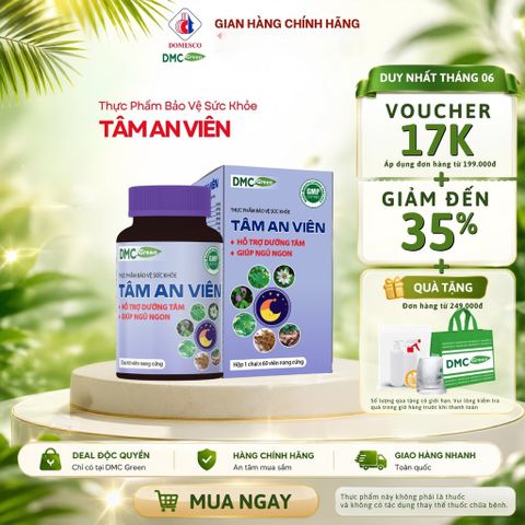 TPBVSK Viên Uống Tâm An Viên Domesco Hỗ Trợ Dưỡng Tâm Ngủ Ngon 60 viên/hộp