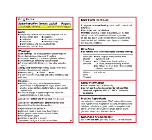 Tylenol Extra Strength 500mg - Mẫu mới - Viên giảm đau hạ sốt nhanh 325 viên - Hàng chính hãng Mỹ