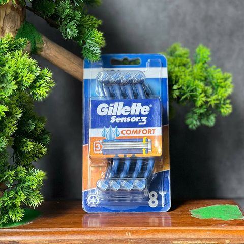 Thanh lí vỏ hộp bị cũ Set 8 cây Dao cạo râu Gillette sensor 3 Comfort