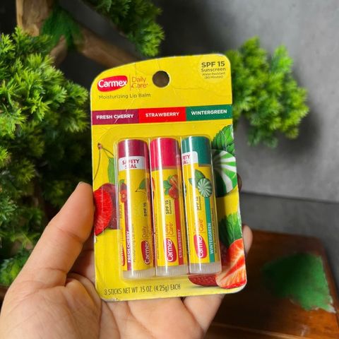 Set 3 son dưỡng Carmex gồm 3 mùi hàng Mỹ