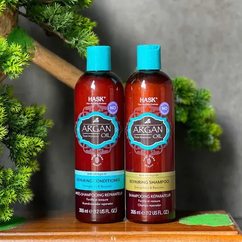 Combo gội xả Hask Argan Oil chai 355ml