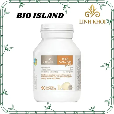 [Nhập khẩu] Viên canxi sữa cho bé Bio Island Milk Calcium For Kids 90 viên - linhkhoistore. 779334