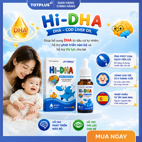 Hi - DHA - Bổ Sung DHA Cho Bé, Hỗ Trợ Tốt Cho Não Bộ Và Thị Lực Của Trẻ - Lọ 20ML - Hàng Nhập Khẩu Tây Ban Nha