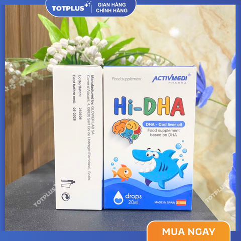 Hi - DHA - Bổ Sung DHA Cho Bé, Hỗ Trợ Tốt Cho Não Bộ Và Thị Lực Của Trẻ - Lọ 20ML - Hàng Nhập Khẩu Tây Ban Nha