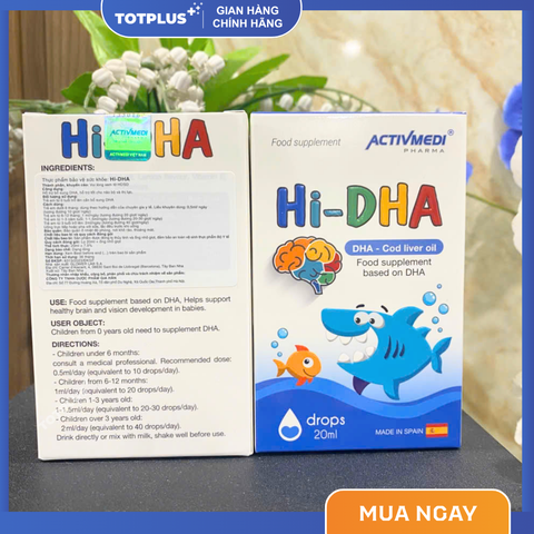 Hi - DHA - Bổ Sung DHA Cho Bé, Hỗ Trợ Tốt Cho Não Bộ Và Thị Lực Của Trẻ - Lọ 20ML - Hàng Nhập Khẩu Tây Ban Nha