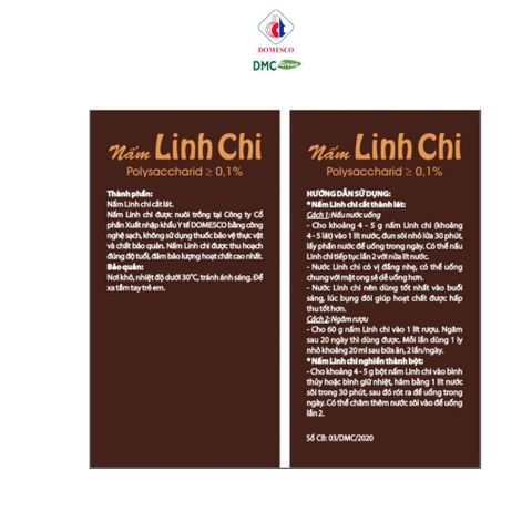 Nấm linh chi thái lát ( Polysaccarid ≥0.1%) DOMESCO 120g