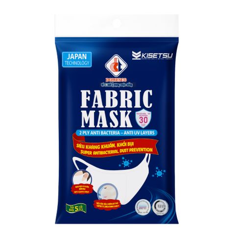 Khẩu Trang Vải 2 Lớp Fabric Mask Domesco Túi 5 Cái – Kháng Khuẩn, Hỗ Trợ Chống Tia UV