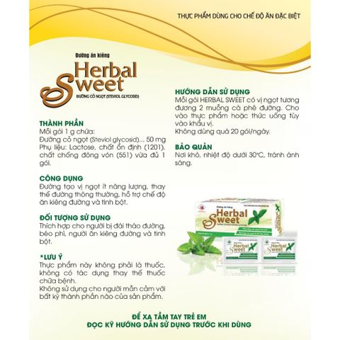 Đường Ăn Kiêng Ít Năng Lượng Herbal Sweet Domesco 50 gói