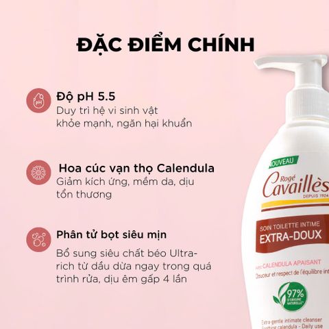 Dung Dịch Vệ Sinh Dịu Nhẹ, Giảm kích ứng CAVAILLÈS Extra-doux - Cho Da Siêu Nhạy Cảm 250ml
